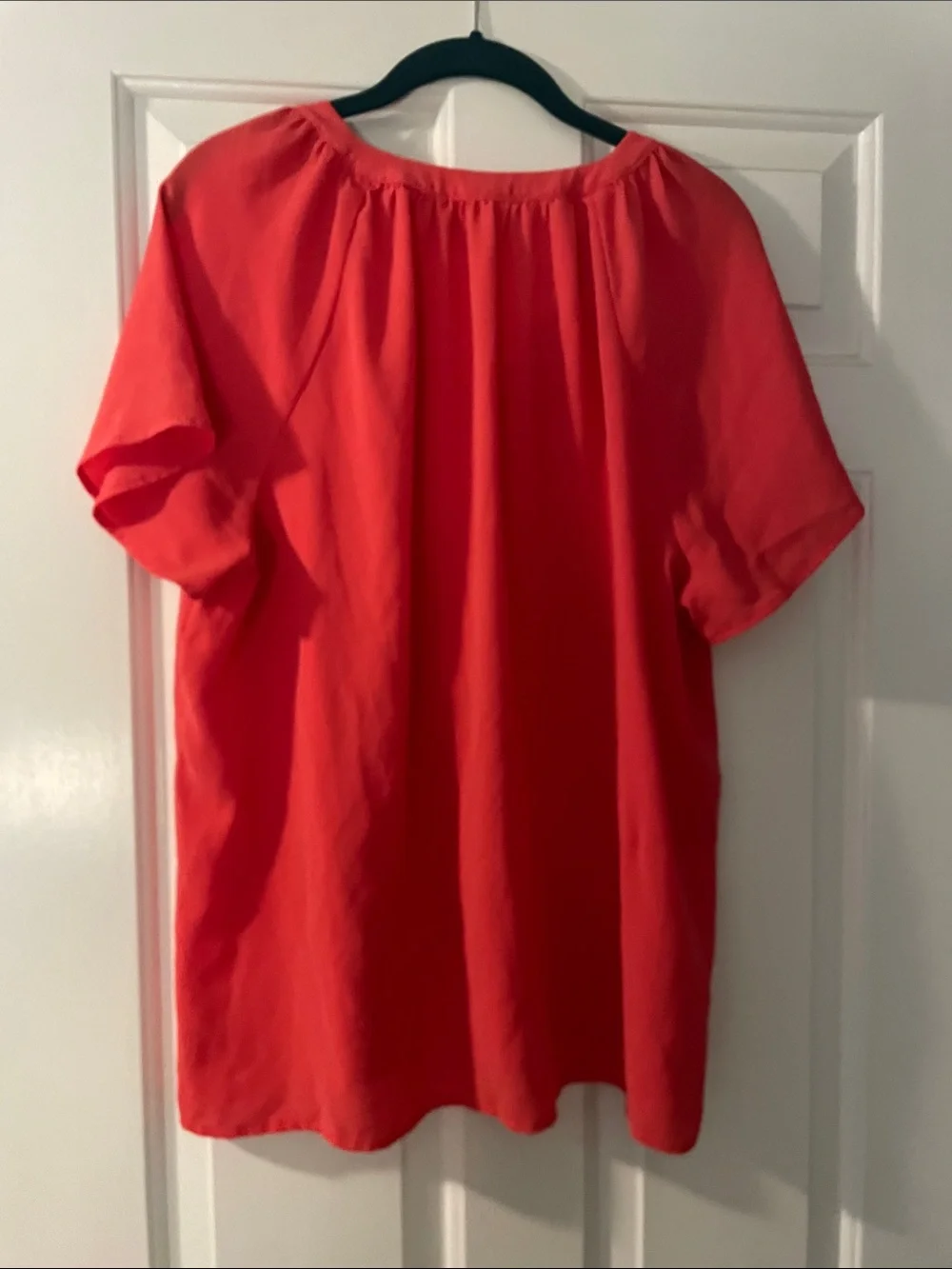 Michael Kors Coral Zip-Front Short Sleeve Blouse